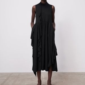 Zara Long Dress with Ruffles Size M NWT
